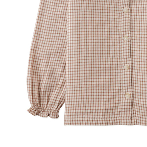 Блуза с длинным рукавом Gingersnaps "Bernadette Sutherland", бежевая клетка